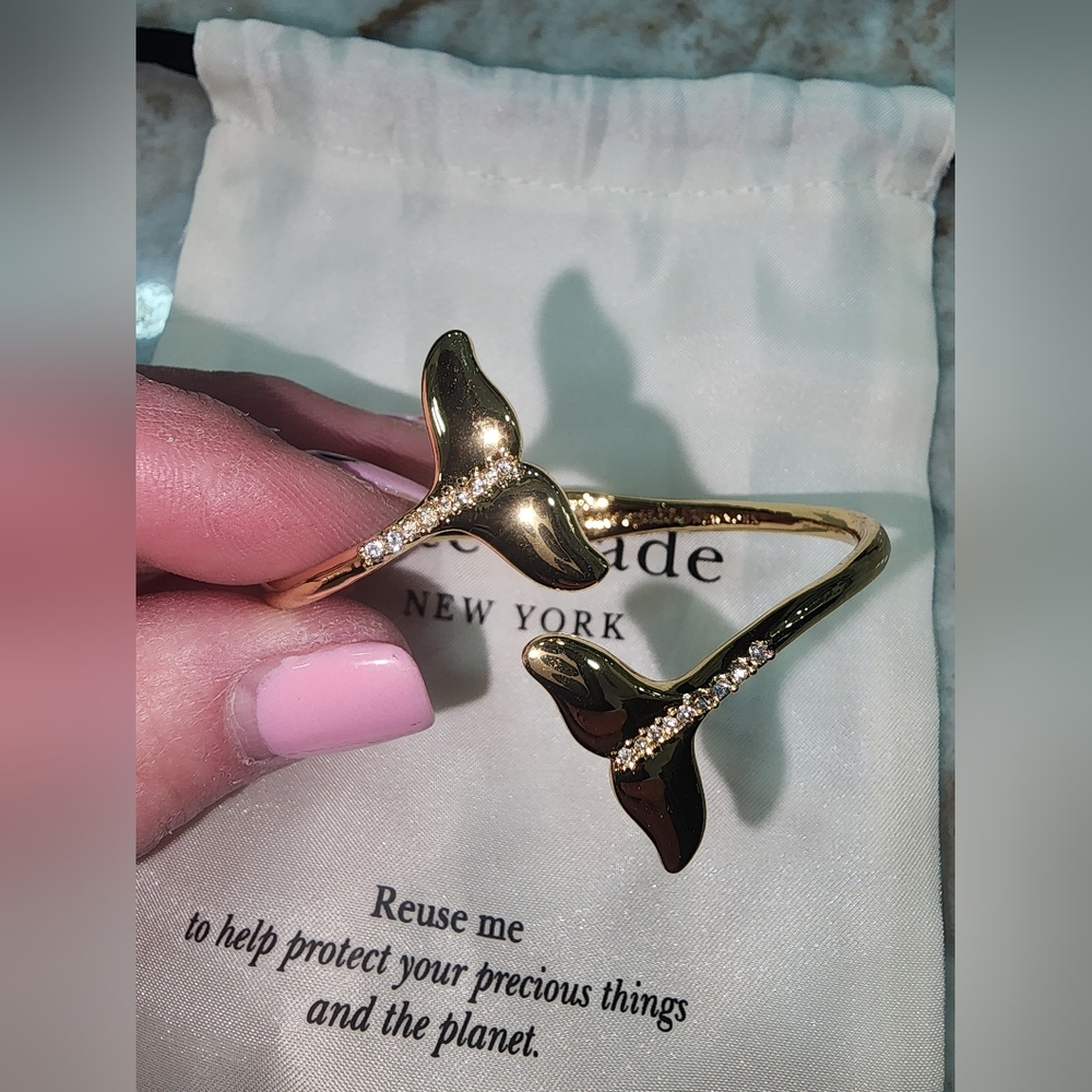Kate Spade New York Gold Tone Whale Tail Cuff Bracelet